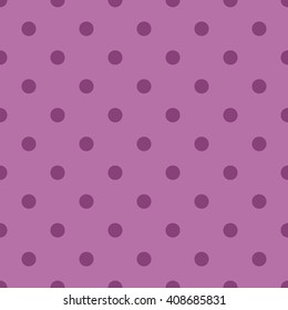 Seamless pattern in the style of polka dot. The two shades of trendy color bright pink purple bodacious.