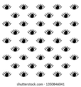 Seamless pattern in the style of psychedelic eyes. Vector background for the fabric cover, the book etc.