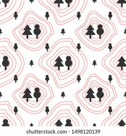 seamless pattern in the style of a tourist map of the area