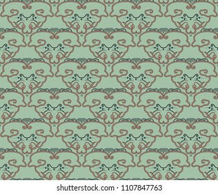 seamless pattern with stylised abstract monsters in a Japanese style