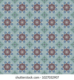 seamless pattern with stylised flower ornaments 