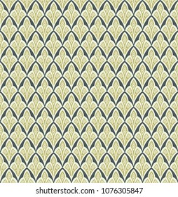 seamless pattern with stylised flowers in yellow