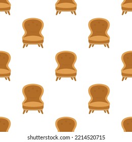 seamless pattern with stylish armchairs, scandinavian style, trendy seamless print with furniture elements, vector texture for textile, postcard, packaging, print cover