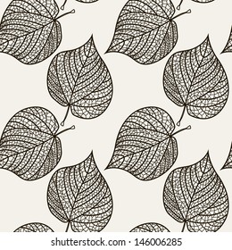 Seamless pattern. Stylish background with leaves