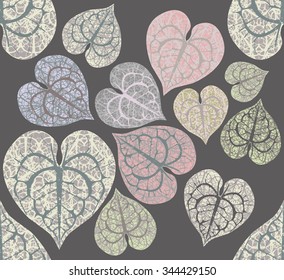 Seamless Pattern With Stylish background. 
Vector pattern with detailed  Anthurium Leaves.