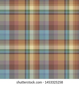 Seamless pattern in stylish bright orange and blue colors for plaid, fabric, textile, clothes, tablecloth and other things. Vector image.