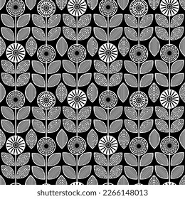 seamless pattern stylish chamomile flowers