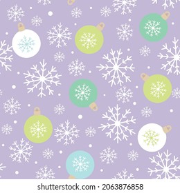 Seamless pattern. Stylish Christmas balls, pattern for packaging and backgrounds.