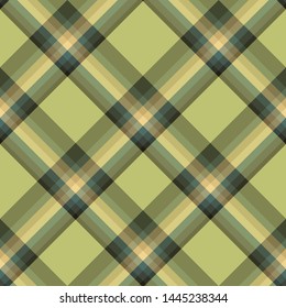 Seamless pattern in stylish discreet yellow, beige and light and dark green colors for plaid, fabric, textile, clothes, tablecloth and other things. Vector image. 2