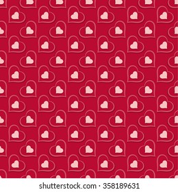 Seamless pattern. Stylish elegant texture with repeating hearts. St Valentine's day background. Vector element of graphical design