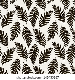 Seamless pattern with stylish fern leaves. Graphically natural print. Repeating texture