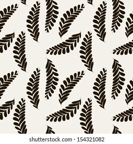 Seamless pattern with stylish fern leaves. Graphically natural print. Repeating texture