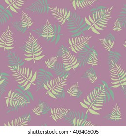 Seamless pattern with stylish fern leaves. Graphically natural print. Repeating texture