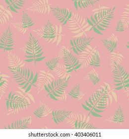 Seamless pattern with stylish fern leaves. Graphically natural print. Repeating texture