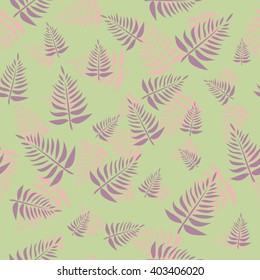 Seamless pattern with stylish fern leaves. Graphically natural print. Repeating texture
