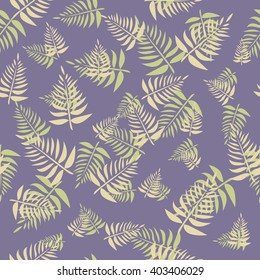 Seamless pattern with stylish fern leaves. Graphically natural print. Repeating texture
