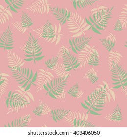 Seamless pattern with stylish fern leaves. Graphically natural print. Repeating texture