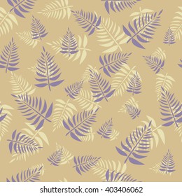 Seamless pattern with stylish fern leaves. Graphically natural print. Repeating texture