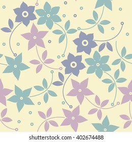 Seamless pattern with stylish flowers can be used for surface textures, textile,linen, tile, kids cloth, pattern fills and more creative designs. 