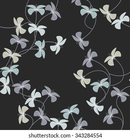 Seamless pattern with stylish flowers on black background. Perfect for background, greeting cards , invitations and more designs.