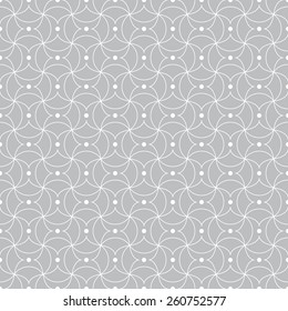 Seamless pattern. Stylish geometric texture with repeating circular elements and points. Monochrome. Backdrop. Web. Outline. Vector illustration
