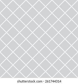 Seamless pattern. Stylish geometric texture with repeating diamonds and dots. Monochrome. Diagonal lines. Backdrop. Web. Vector illustration
