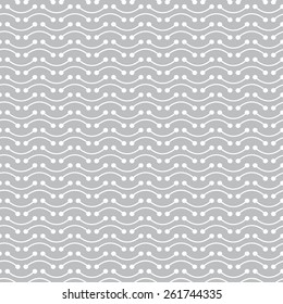 Seamless pattern. Stylish geometric texture with repeated arcs and points. Monochrome. Backdrop. Web. Outline. Vector illustration