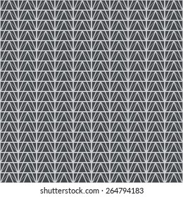 Seamless pattern. Stylish geometric texture with repeating triangles of various shapes. Monochrome. Backdrop. Web. Vector illustration