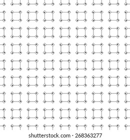 Seamless pattern. Stylish geometric texture with repeating rhombuses, squares and rounds. Monochrome. Backdrop. Web. Vector illustration for your design