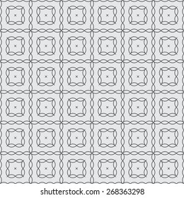 Seamless pattern. Stylish geometric texture with  repeating ovals, ellipses, squares. Monochrome. Backdrop. Web. Vector illustration