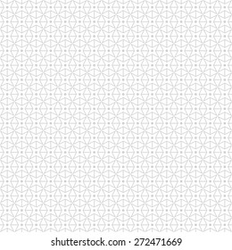 Seamless pattern. Stylish geometric texture with repeated polygons, stars and dots. Monochrome. Backdrop. Web. Outline. Vector illustration