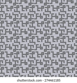 Seamless pattern. Stylish geometric texture with chaotically located angular elements. Monochrome. Backdrop. Web. Vector illustration