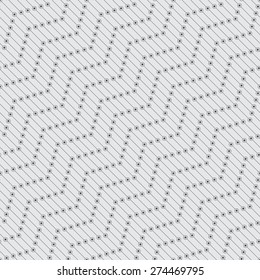 Seamless pattern. Stylish geometric texture in the form of diagonal waves. Repeating lines, dots, circles. Monochrome. Backdrop. Web. Vector element of graphic design for your project