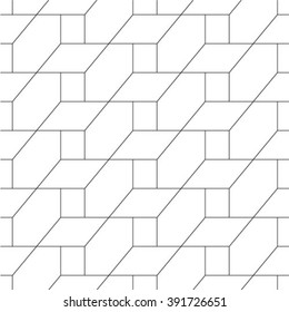 Seamless pattern. Stylish geometric texture with thin lines. Repeating rhombuses and crosses. Monochrome. Backdrop. Web. Vector illustration for your design