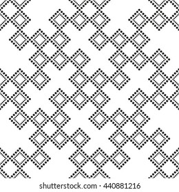 Seamless pattern. Stylish geometric texture with thin lines. Repeating rhombuses and crosses. Monochrome. Backdrop. Web. Vector illustration for your design