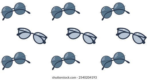 
Padrão perfeito com óculos estilosos na cor azul