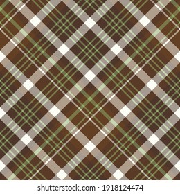 Seamless pattern in stylish green and brown colors for plaid, fabric, textile, clothes, tablecloth and other things. Vector image. 2