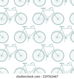 Seamless pattern. Stylish hipster print. pastel monochrome texture with bicycles