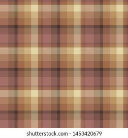 Seamless pattern in stylish light orange, beige and pink colors for plaid, fabric, textile, clothes, tablecloth and other things. Vector image. 
