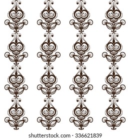 Seamless pattern with stylish mehndi elements. Ready to use - just drag and drop to your swatch panel.