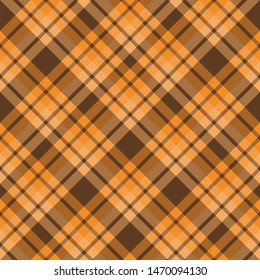 Seamless pattern in stylish orange and brown colors for plaid, fabric, textile, clothes, tablecloth and other things. Vector image. 2