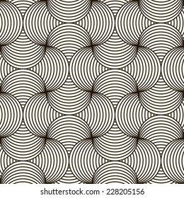 Seamless pattern. Stylish ornament. Geometric background. Vector repeating texture. Striped arches