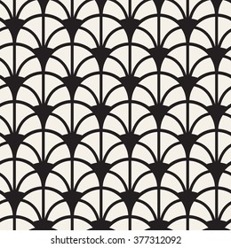 Seamless pattern. Stylish ornament. Geometric background. Vector repeating texture. Striped pointed arches