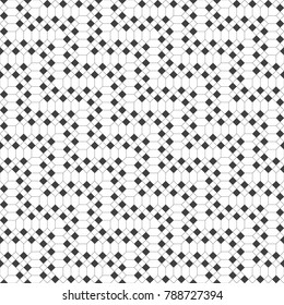 Seamless pattern. Stylish repeating geometric texture. Diagonal zigzag shapes with thin line hexagons, rhombuses. Trendy vector design