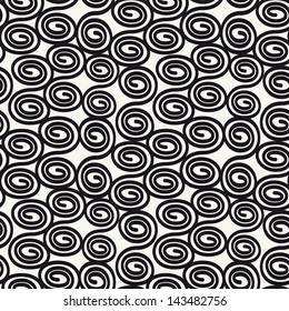 Seamless pattern with stylish spiral curls. Vector repeating texture