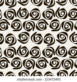 Seamless pattern with stylish spiral curls. Vector repeating texture. Modern print