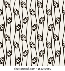 Seamless pattern with stylish spiral curls. Vector repeating texture