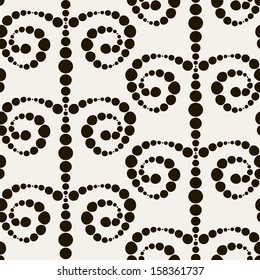 Seamless pattern with stylish spiral curls. Vector repeating texture. Modern print