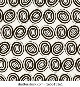 Seamless pattern with stylish spiral curls. Vector repeating texture. Modern print