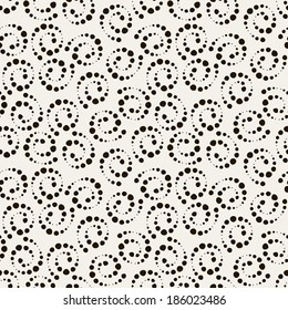 Seamless pattern with stylish spiral curls. Vector repeating texture. Modern print